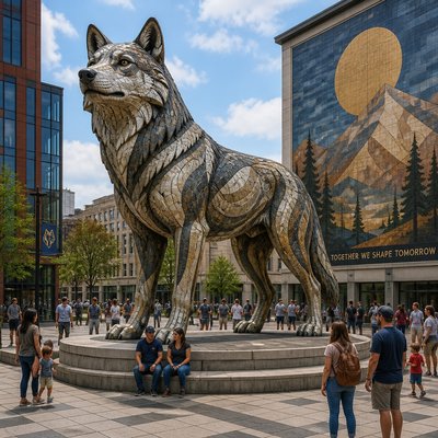 animal standing in natural pose — Public Art Style