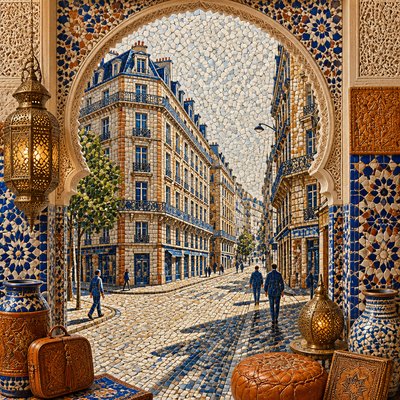 Fez Art Style Style Transfer Example