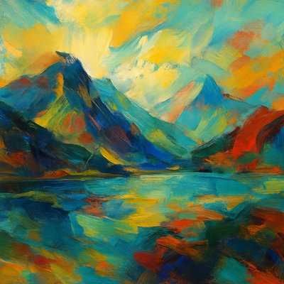 serene landscape with mountains and water