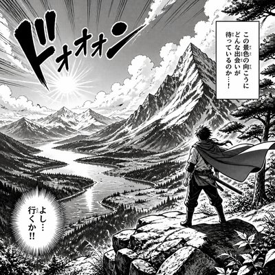 wide landscape with natural scenery — Manga Comic Art