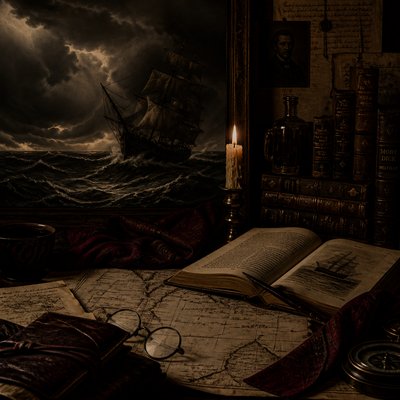 sailing ship on a stormy sea