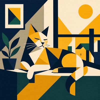 a cat lounging in a sunlit window