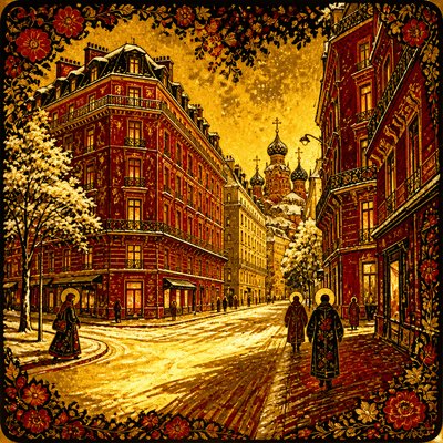 Russian Art Style Style Transfer Example