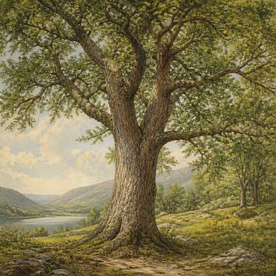 a tree in nature — Implied Texture Art Style