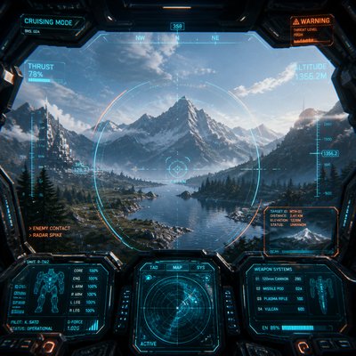 serene landscape with mountains and water