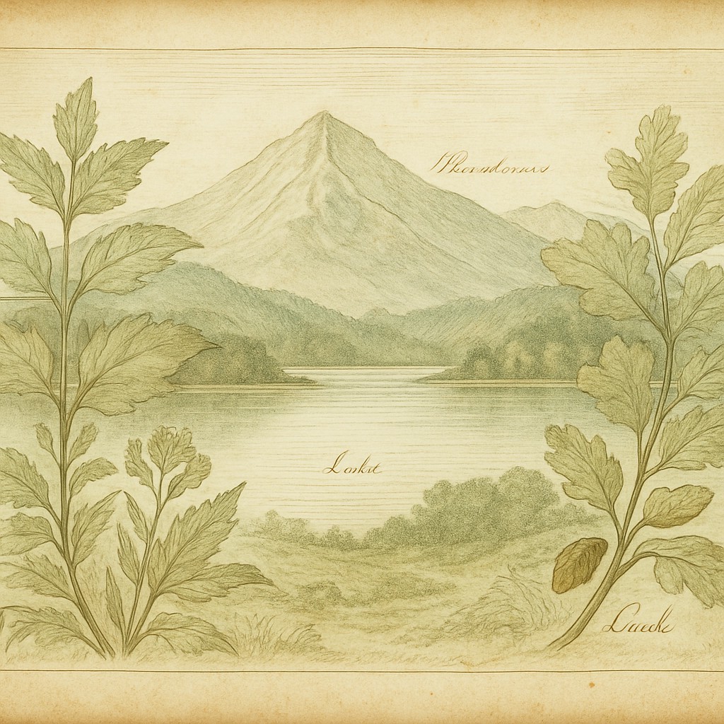 serene landscape with mountains and water