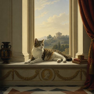 a cat lounging in a sunlit window