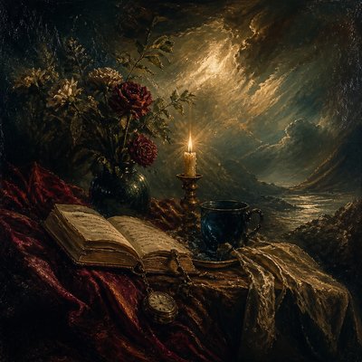 still life with everyday objects — Romantic Classical Art Style