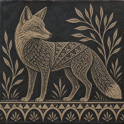 animal standing in natural pose — Sgraffito Art Style