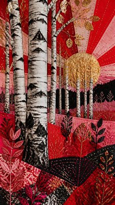 a serene birch forest in soft morning light, no people, no text