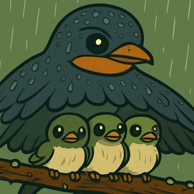 a group of birds sitting on top of a tree branch