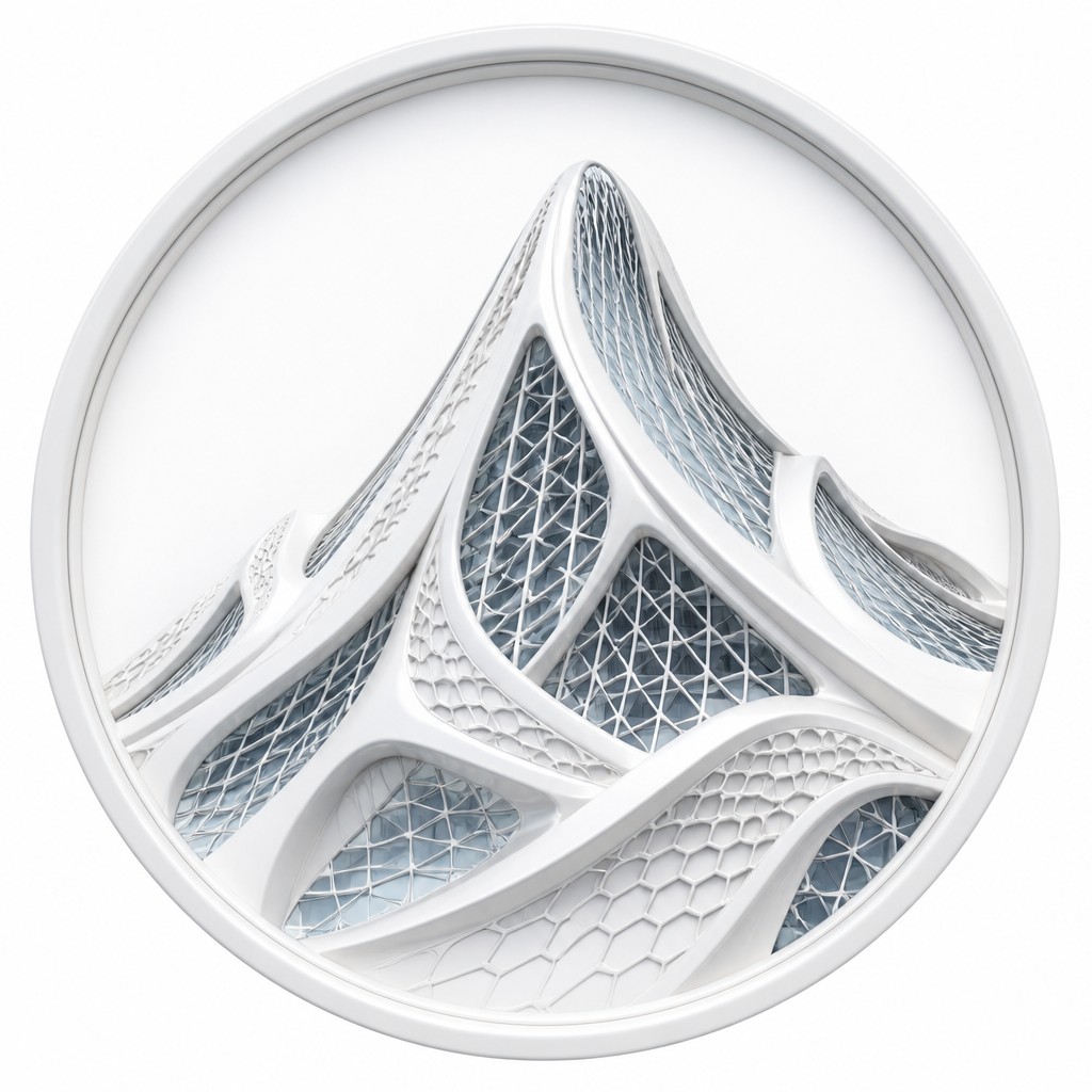 an emblem of a mountain peak inside a circle, simple bold shapes on a plain background, no text or lettering