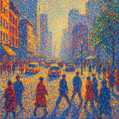 urban street with city activity