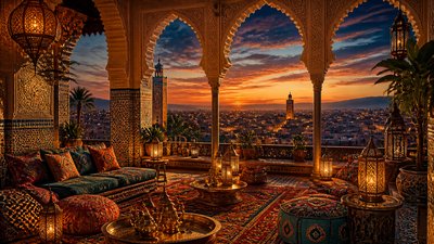 sweeping panoramic landscape with a dramatic sky