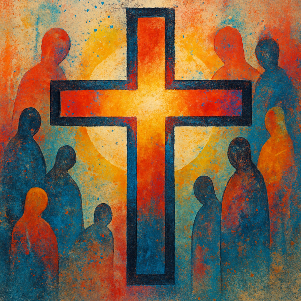 Abstract cross with light
