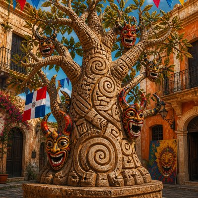 a tree in nature — Dominican Art Style