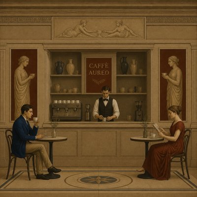 cozy cafe interior with warm lighting