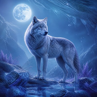 animal standing in natural pose — Cool Palette Art Style