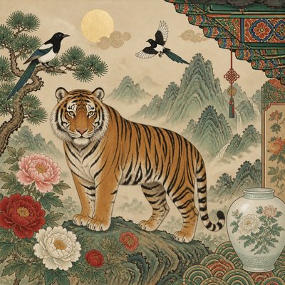 animal standing in natural pose — Korean Art Style