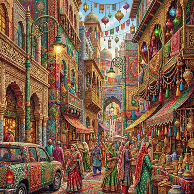 urban city street with lots of activity