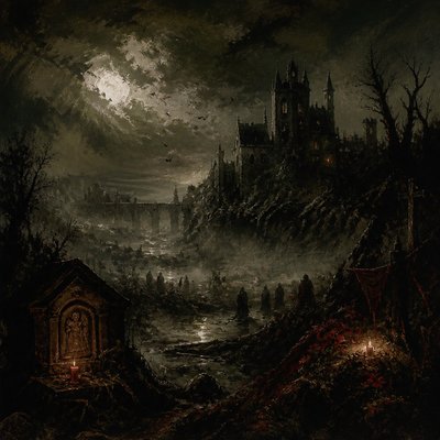 wide landscape with natural scenery — Gothic Horror Art