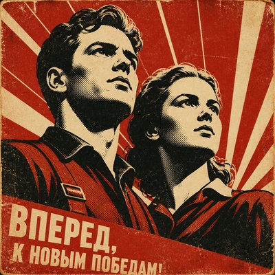 portrait of two people together — Propaganda Poster Design
