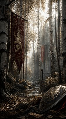 a serene birch forest in soft morning light, no people, no text