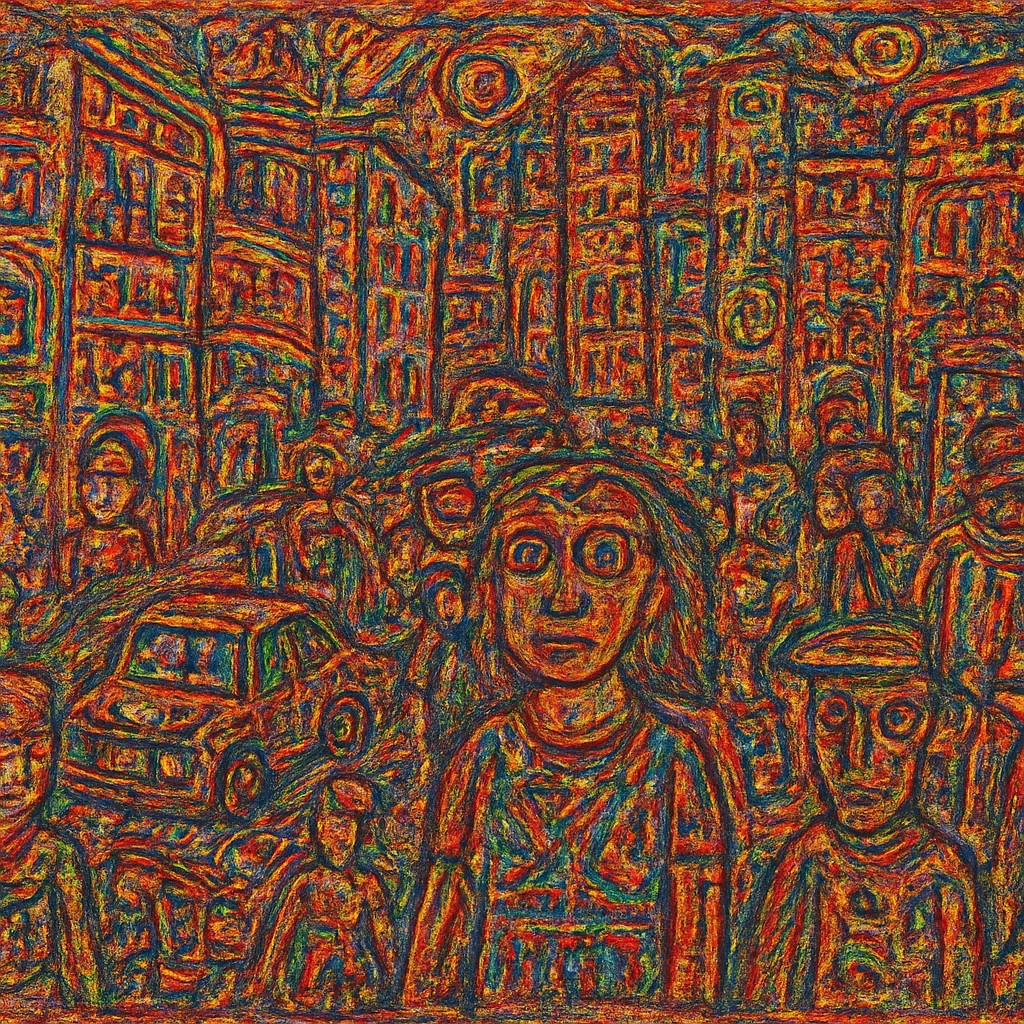 urban street with city activity