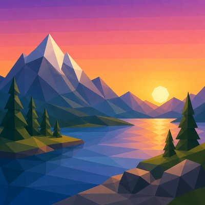 serene landscape with mountains and water