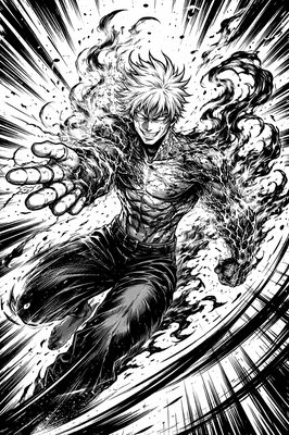 a black and white drawing of a man on a surfboard