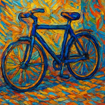bicyle resting against a wall