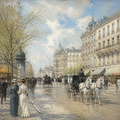 urban street with city activity — Skagen Art Style
