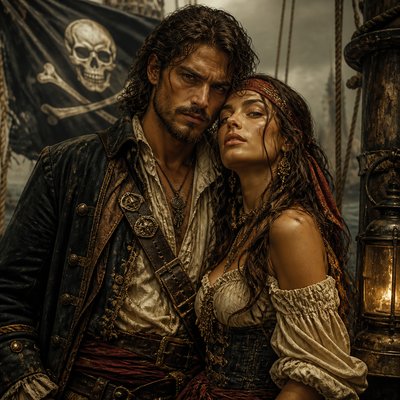 portrait of two people together — Piratecore Aesthetic