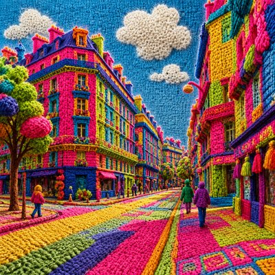 Yarn Bombing Street Art Style Style Transfer Example