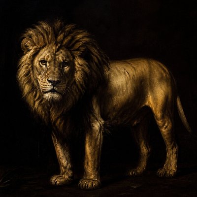 animal standing in natural pose — Neapolitan Baroque Art Style