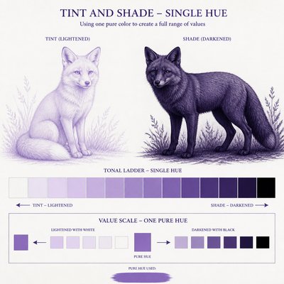 animal standing in natural pose — Tint and Shade Art Style