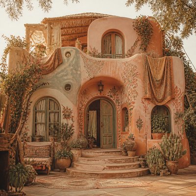 house with front view — Bohemian Fashion Design
