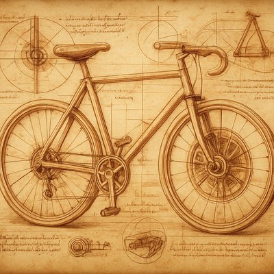bicyle resting against a wall