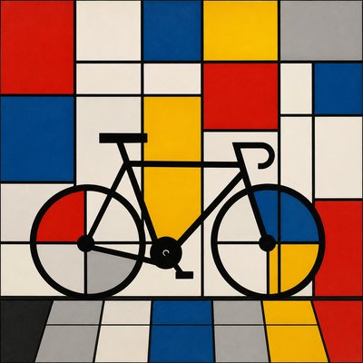 bicyle resting against a wall