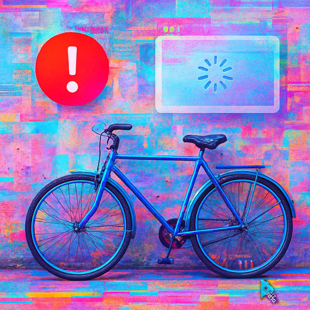 bicyle resting against a wall