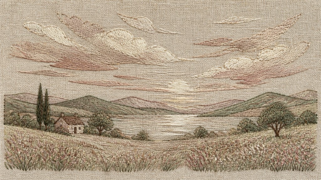 sweeping panoramic landscape with a dramatic sky