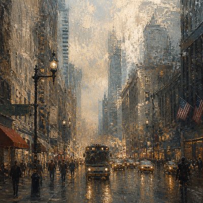 urban street with city activity