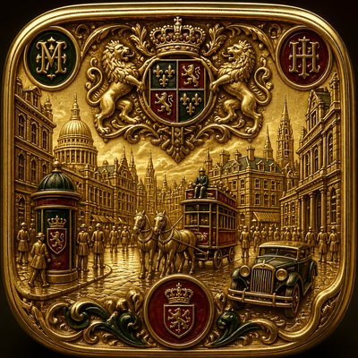 urban street with city activity — Signet & Heraldic Jewelry Design