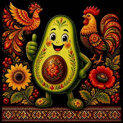 a happy avocado character giving a thumbs up, bold readable design on a plain background, no text