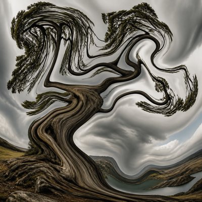 a tree in nature — Distortion Art Style