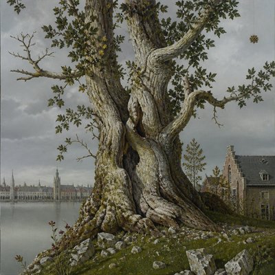 a tree in nature — Belgian Art Style