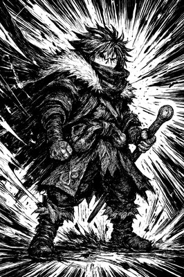 a black and white drawing of a man holding a baseball bat