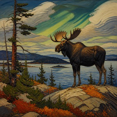 animal standing in natural pose — Canadian Art Style