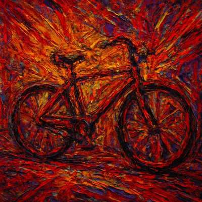 bicyle resting against a wall