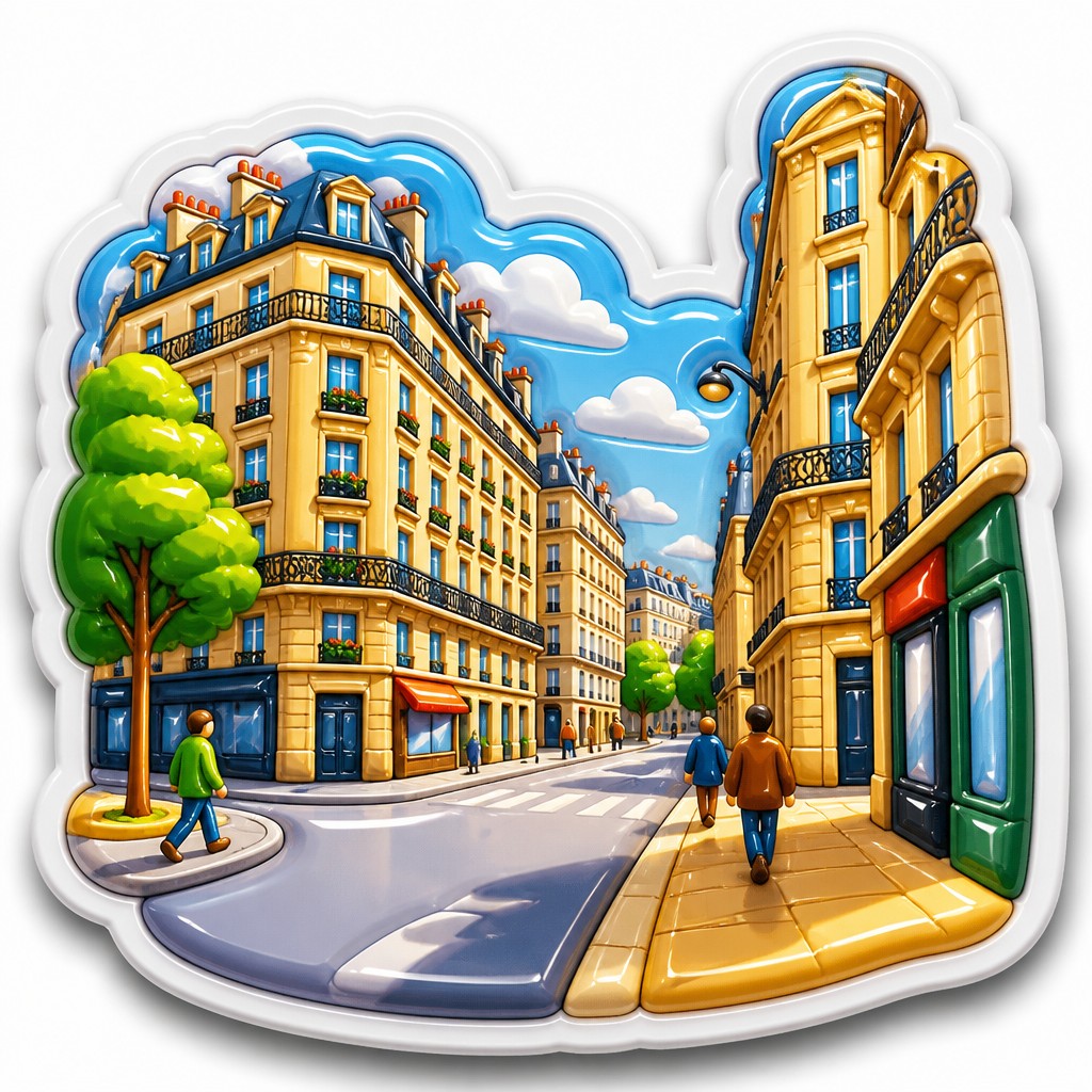 Second photo transformed to 3D Puffy Sticker Design style